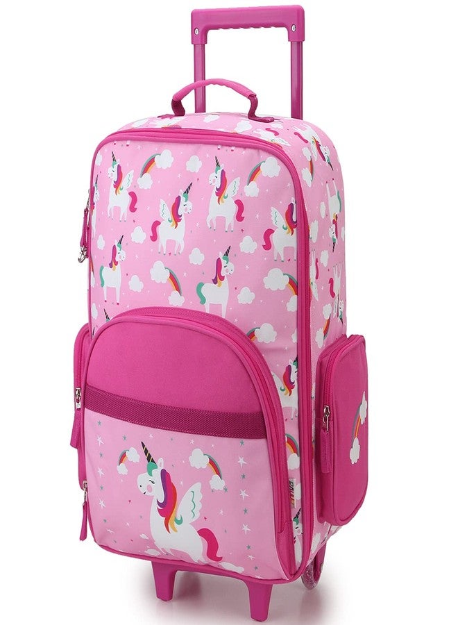 RAVUO Kids Luggage for Girls, Cute Unicorn Rolling Travel Carry on Suitcases with Wheels for Toddler Children - Image 1